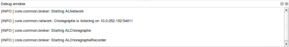 Log viewing from Choregraphe